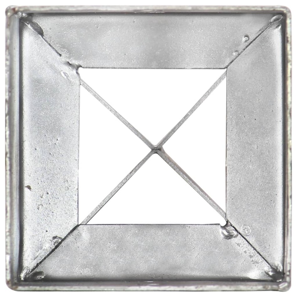 Picas de tierra 6 uds acero galvanizado plateado 10x10x76