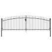 Puerta doble para valla con puntas de lanza 400x175 cm