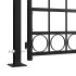 Puerta de valla con arco y 2 postes negra 105x204