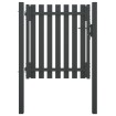 Puerta de valla del jardín de acero gris antracita 1x1,25 cm