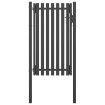 Puerta de valla del jardín de acero gris antracita 1x2,25 cm