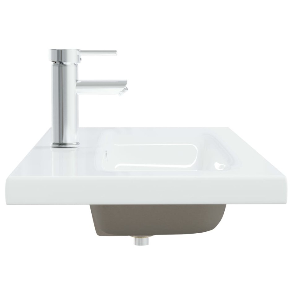 Lavabo empotrado con grifo cerámica blanco 101x39x18