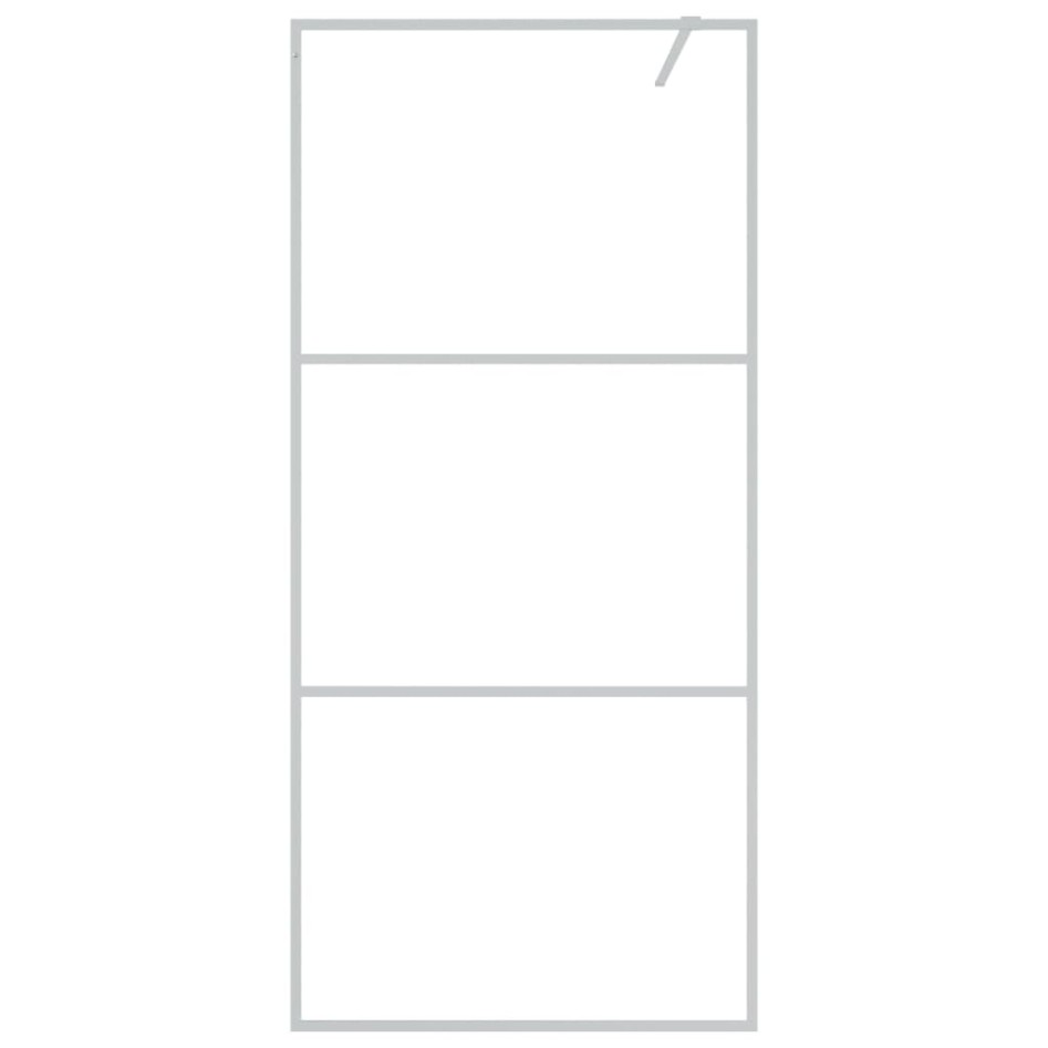 Mampara de ducha vidrio ESG transparente plateado 90x195