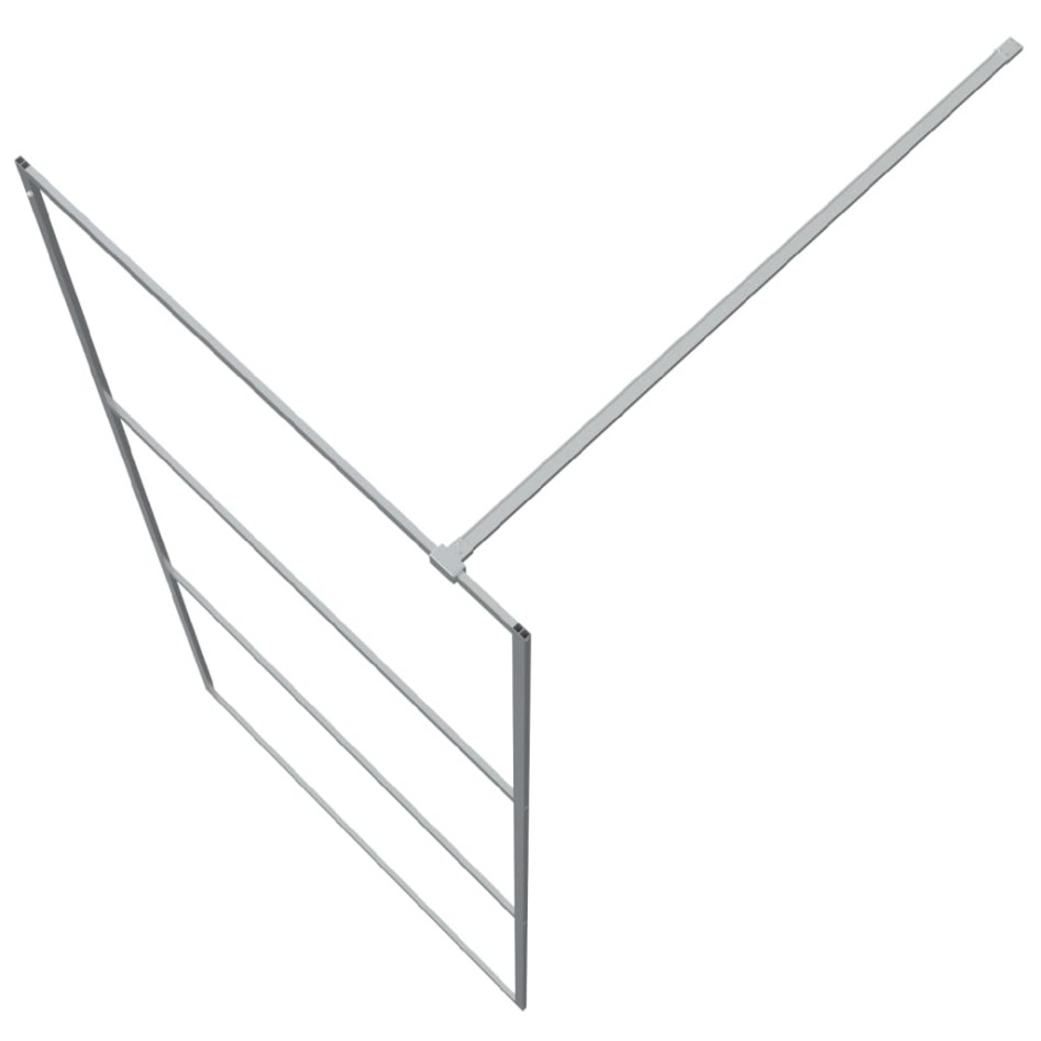Mampara de ducha vidrio ESG transparente plateado 90x195