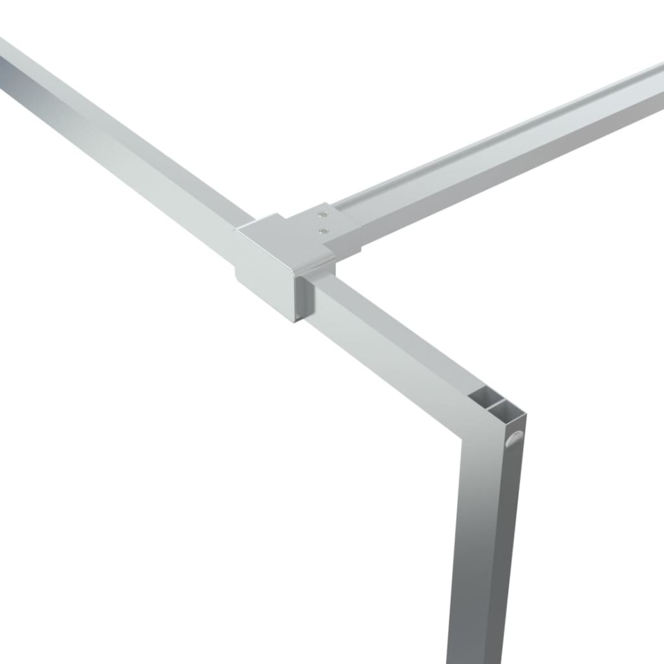 Mampara de ducha vidrio ESG transparente plateado 90x195