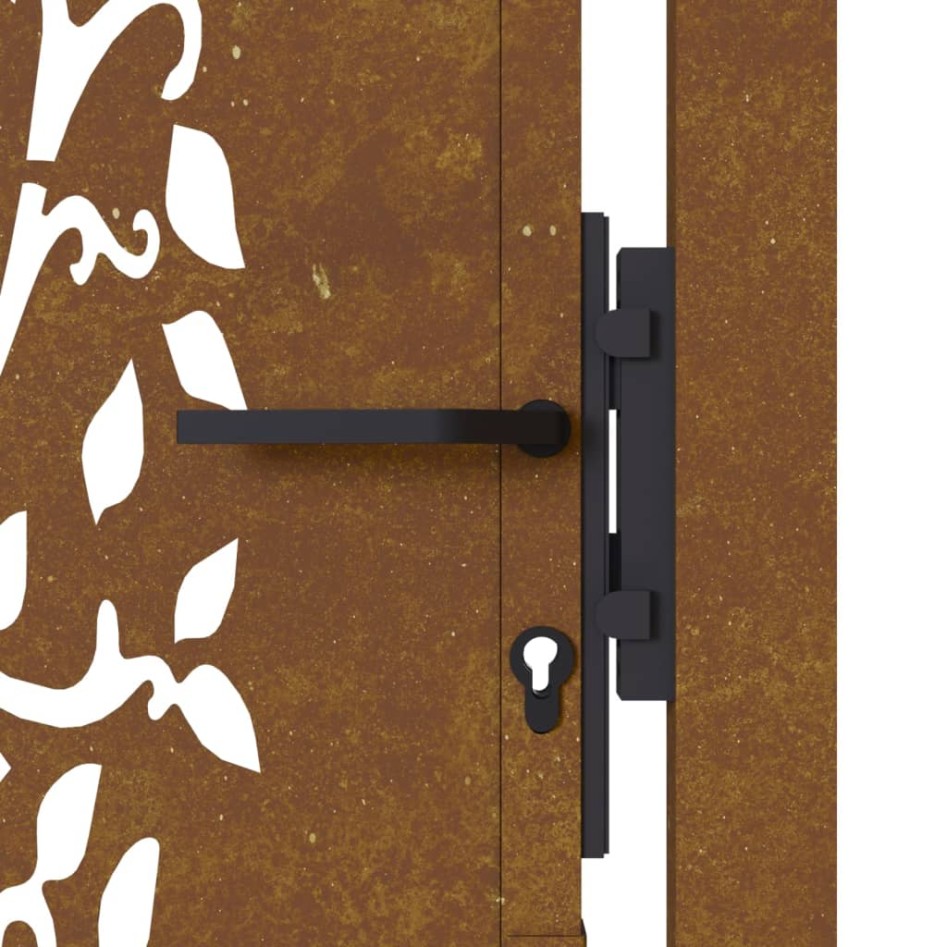 Puerta de jardín acero corten diseño árbol 105x205