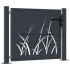 Puerta de jardín acero gris antracita diseño hierba 105x105