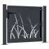 Puerta de jardín acero gris antracita diseño hierba 105x105
