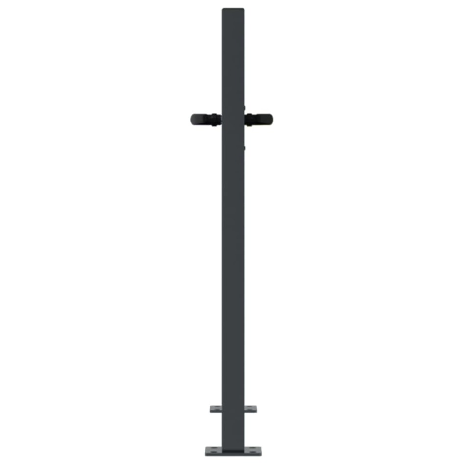 Puerta de jardín acero gris antracita diseño hierba 105x105