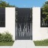 Puerta de jardín acero gris antracita diseño hierba 105x205