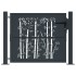 Puerta de jardín acero gris antracita diseño bambú 105x80