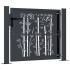 Puerta de jardín acero gris antracita diseño bambú 105x80
