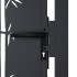 Puerta de jardín acero gris antracita diseño bambú 105x80