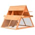 Conejera de madera maciza de pino y abeto 152x128x108
