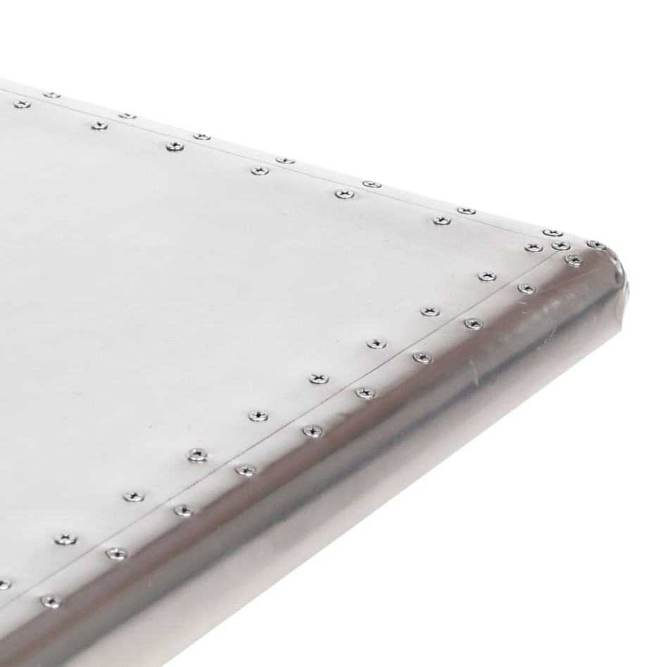 Escritorio de ala de avión metal plateado 112x50x76