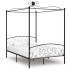 Estructura de cama con dosel metal negro 140x200