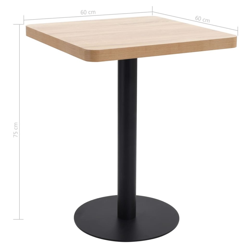 Mesa de bistró MDF marrón claro 60x60
