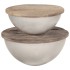 Set mesas de centro 2 uds forma de cuenco madera maciza