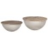 Set mesas de centro 2 uds forma de cuenco madera maciza
