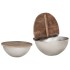 Set mesas de centro 2 uds forma de cuenco madera maciza