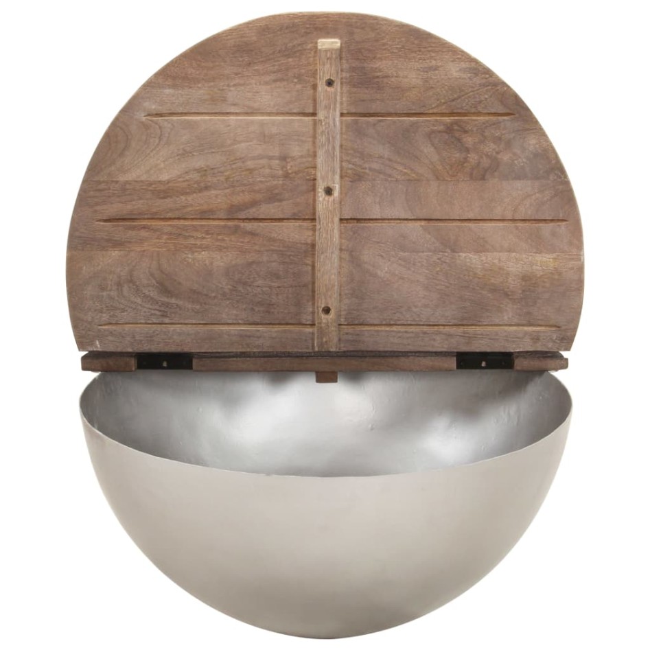 Set mesas de centro 2 uds forma de cuenco madera maciza