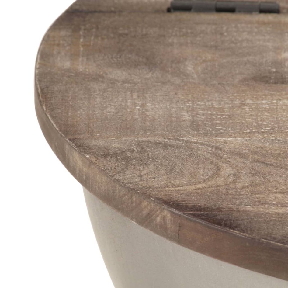 Set mesas de centro 2 uds forma de cuenco madera maciza