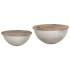 Set mesas de centro 2 uds forma de cuenco madera maciza