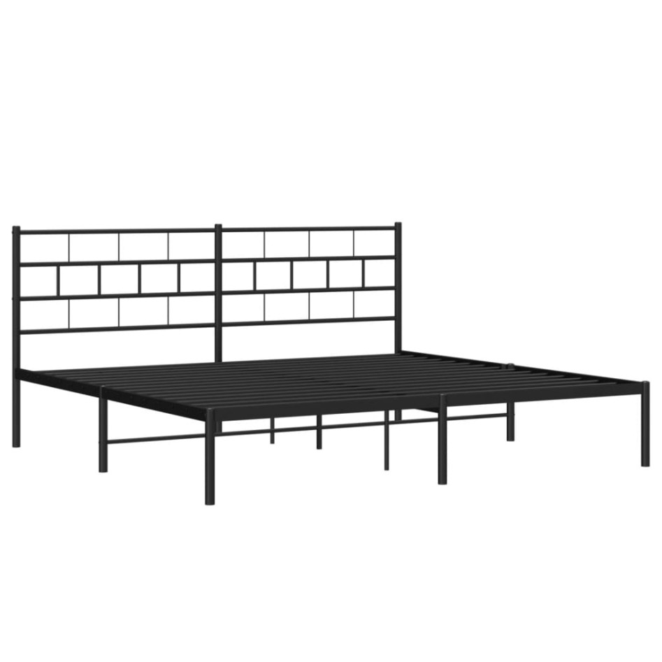 Estructura cama sin colchón con cabecero metal negro 200x200