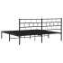 Estructura cama sin colchón con cabecero metal negro 200x200