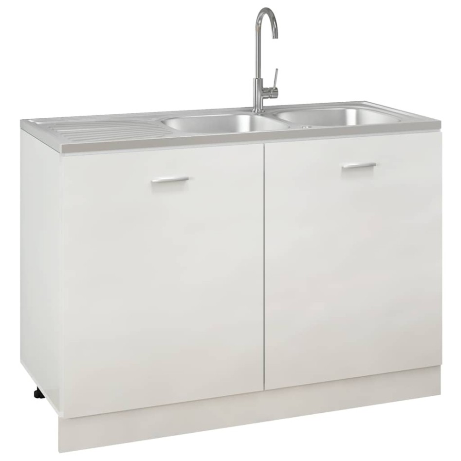 Fregadero de cocina doble seno acero inoxidable 1200x600x155