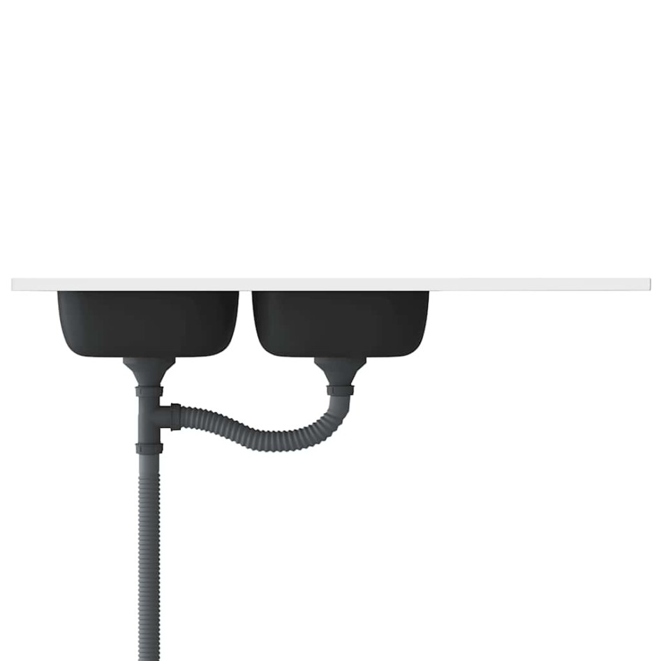 Fregadero de cocina doble seno acero inoxidable 1200x600x155