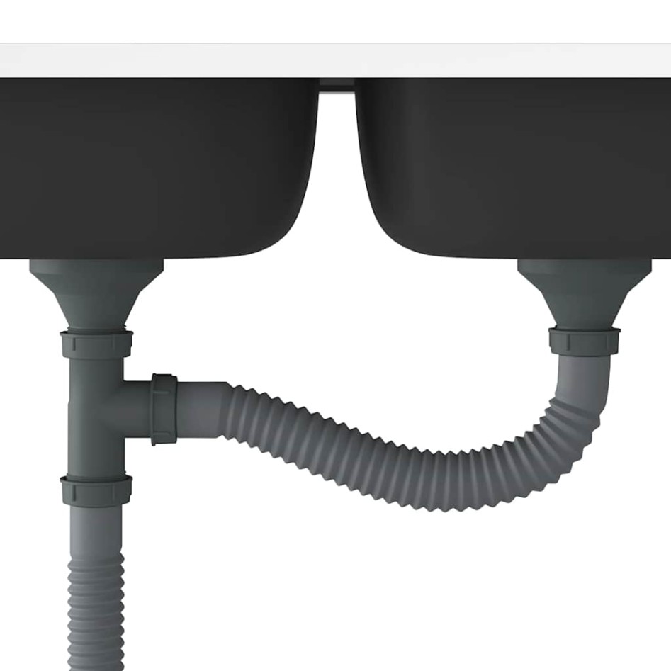 Fregadero de cocina doble seno acero inoxidable 1200x600x155