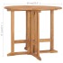 Mesa de comedor plegable para jardín madera de teca Ø90x75