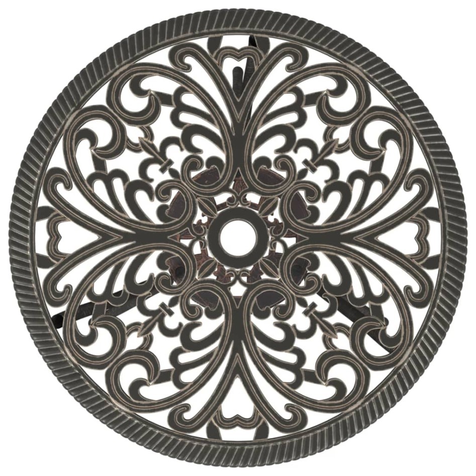 Mesa y sillas de bistró 3 piezas aluminio fundido color