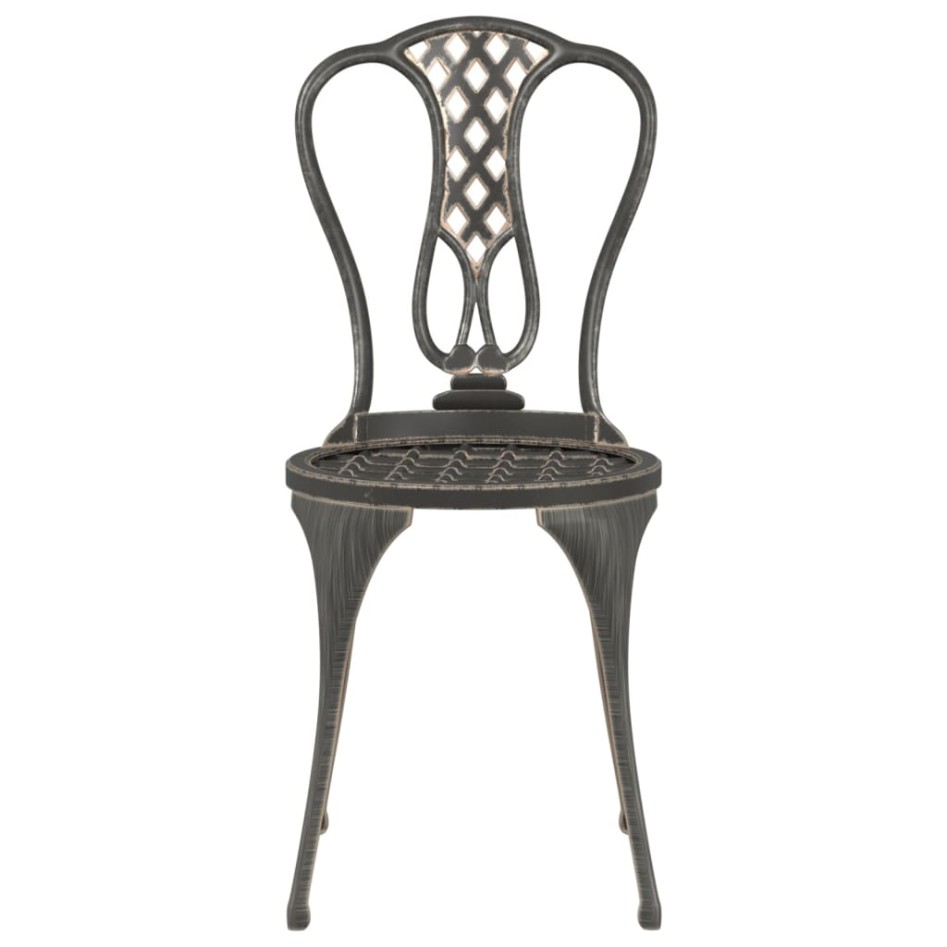 Mesa y sillas de bistró 3 piezas aluminio fundido color