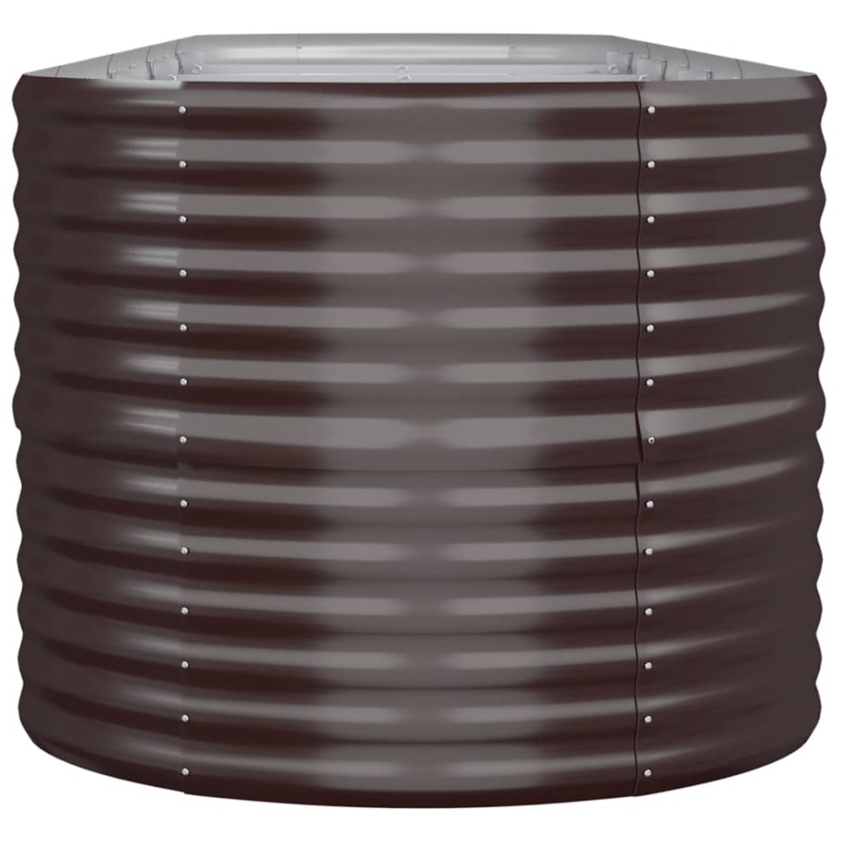 Jardinera arriate acero recubrimiento polvo marrón 440x80x68