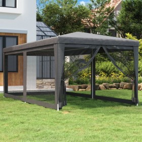 Carpa para fiestas 6 paredes de malla HDPE gris antracita 3x6
