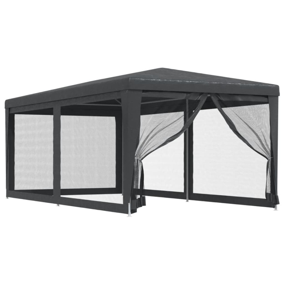 Carpa para fiestas 6 paredes de malla HDPE gris antracita 3x6