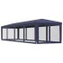 Carpa para fiestas con 10 paredes de malla HDPE azul 3x12