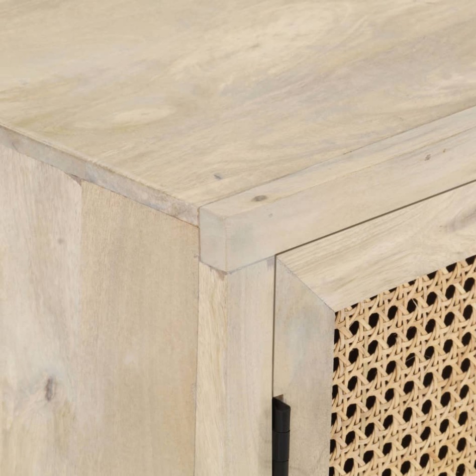 Aparador de madera maciza mango y caña natural 60x35x70