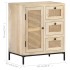 Aparador de madera maciza mango y caña natural 60x35x70