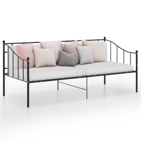 Estructura de sofá cama sin colchón metal negro 90x200