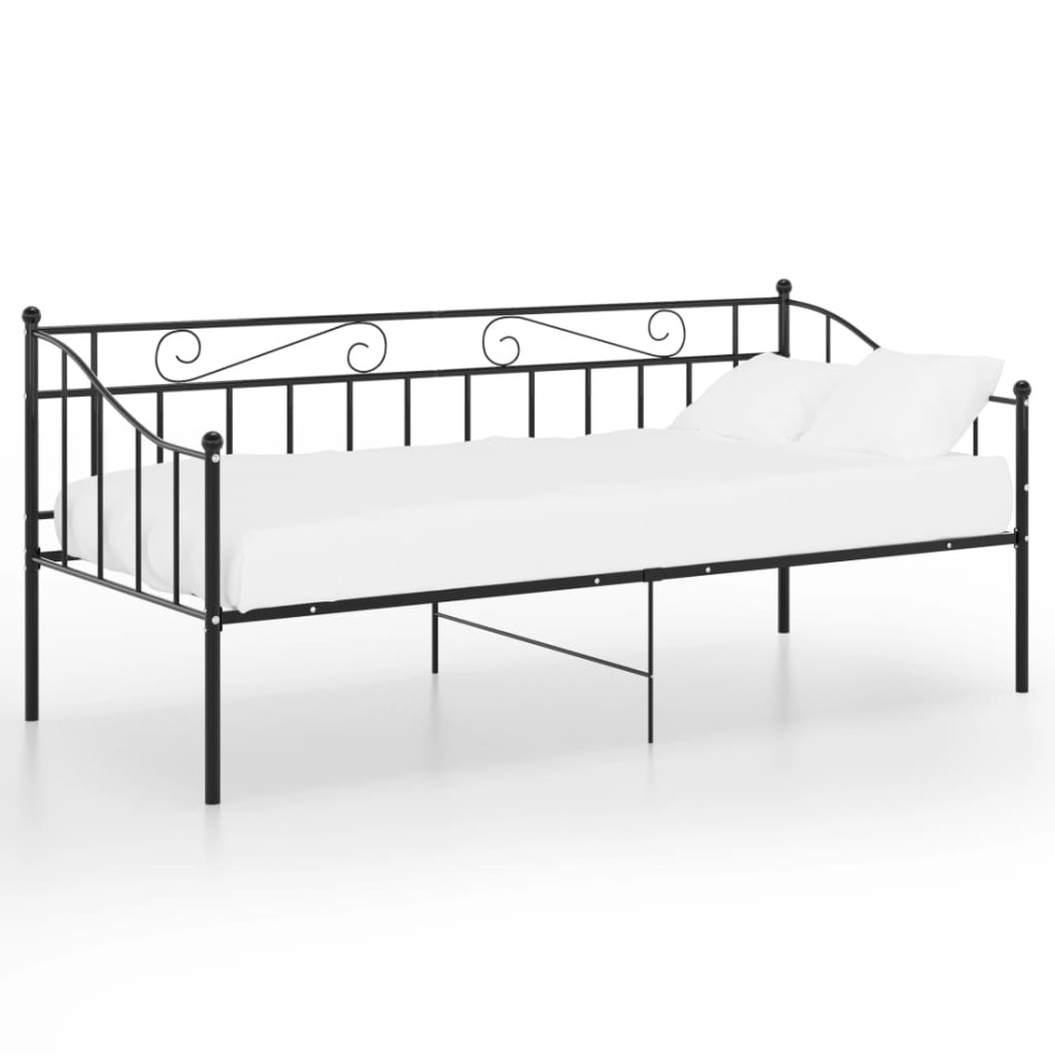 Estructura de sofá cama sin colchón metal negro 90x200