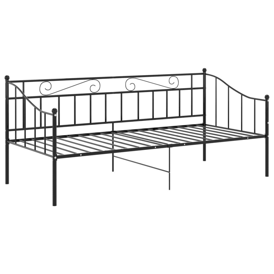 Estructura de sofá cama sin colchón metal negro 90x200