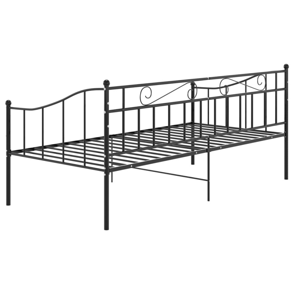 Estructura de sofá cama sin colchón metal negro 90x200