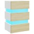 Mesita noche LED blanco y Sonoma madera ingeniería 45x35x67