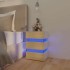 Mesita noche LED blanco y Sonoma madera ingeniería 45x35x67