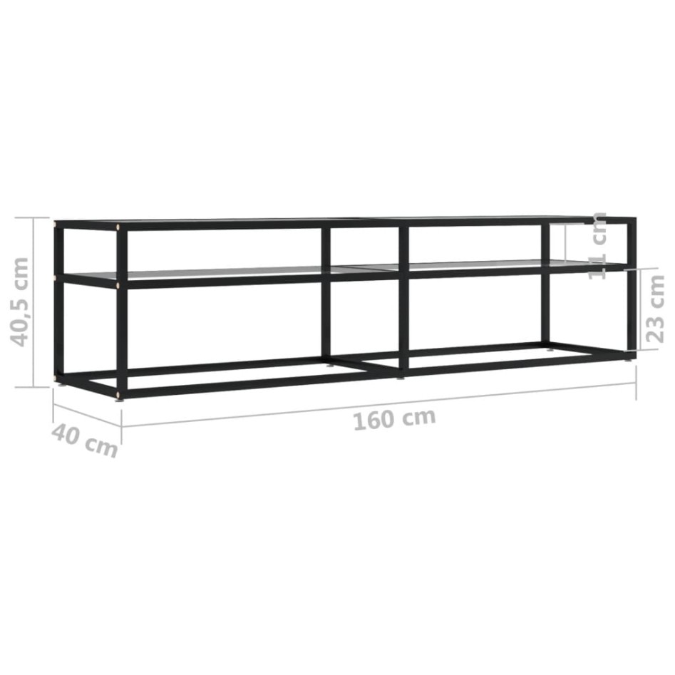 Mueble para TV vidrio templado transparente 160x40x40,5