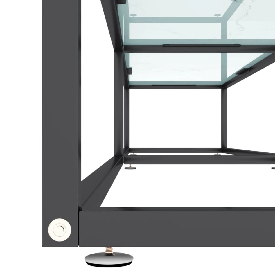 Mueble de TV vidrio templado color mármol blanco 220x40x40,5