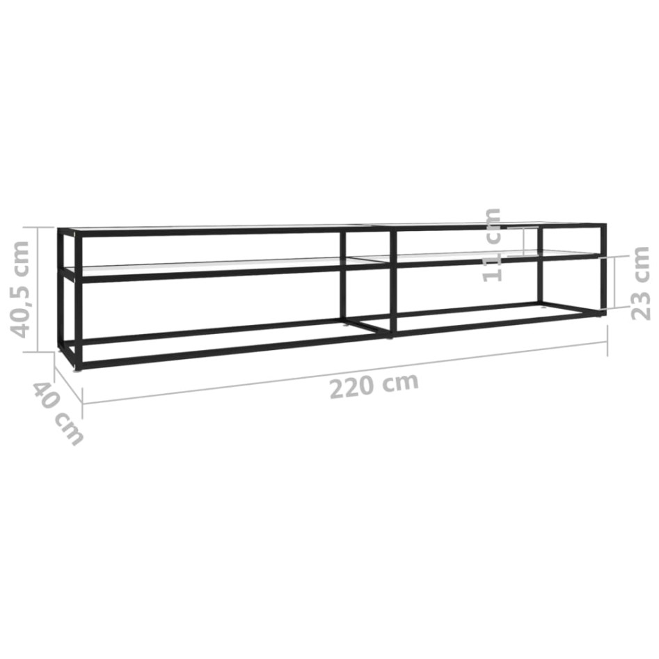 Mueble para TV vidrio templado transparente 220x40x40,5